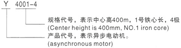 西安酷游Y系列(H400-500)380V低压大功率三相异步电动机型号说明